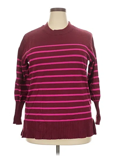 Pre-owned Lane Bryant Pullover Sweater In Burgundy