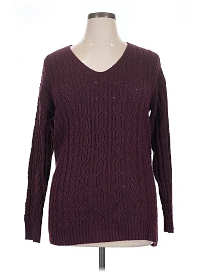 Pre-owned Lane Bryant Pullover Sweater In Burgundy