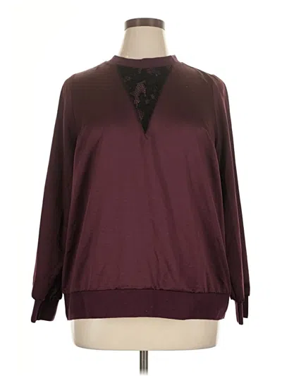 Pre-owned Lane Bryant Pullover Sweater In Burgundy