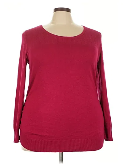 Pre-owned Lane Bryant Pullover Sweater In Burgundy