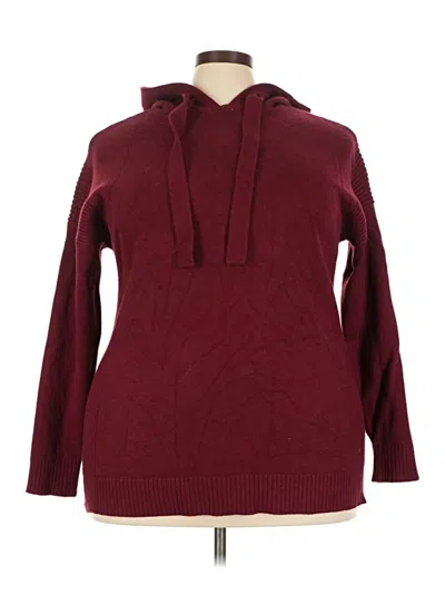 Pre-owned Lane Bryant Pullover Sweater In Burgundy