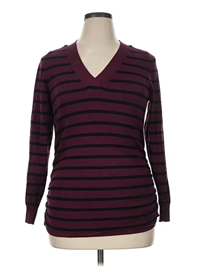 Pre-owned Lane Bryant Pullover Sweater In Burgundy