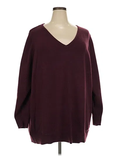 Pre-owned Lane Bryant Pullover Sweater In Burgundy