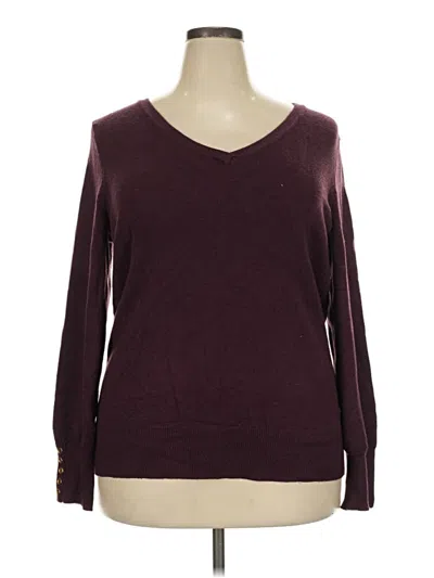 Pre-owned Lane Bryant Pullover Sweater In Burgundy