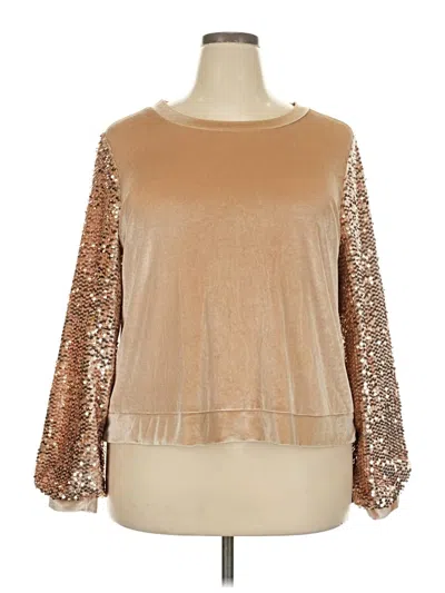 Pre-owned Lane Bryant Pullover Sweater In Gold