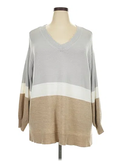 Pre-owned Lane Bryant Pullover Sweater In Gray