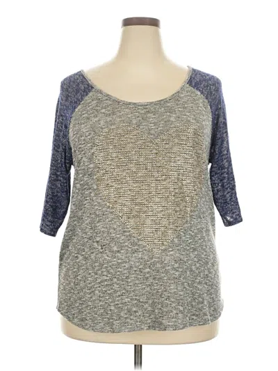Pre-owned Lane Bryant Pullover Sweater In Gray