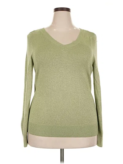 Pre-owned Lane Bryant Pullover Sweater In Green