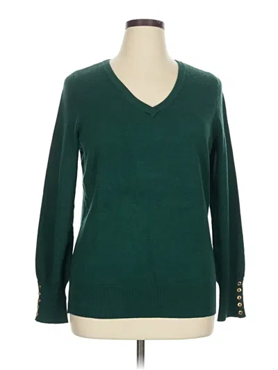 Pre-owned Lane Bryant Pullover Sweater In Green