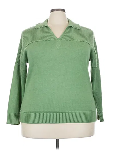Pre-owned Lane Bryant Pullover Sweater In Green