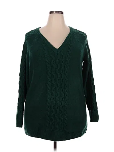 Pre-owned Lane Bryant Pullover Sweater In Green