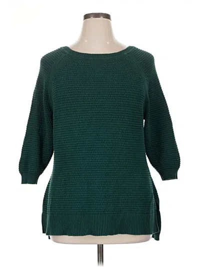 Pre-owned Lane Bryant Pullover Sweater In Green