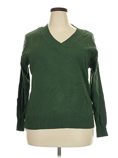 Pre-owned Lane Bryant Pullover Sweater In Green