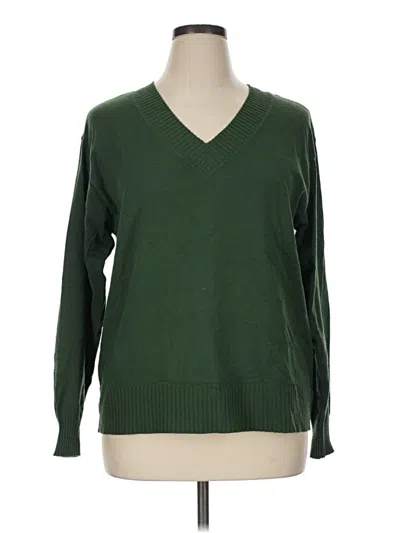 Pre-owned Lane Bryant Pullover Sweater In Green