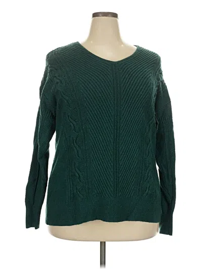 Pre-owned Lane Bryant Pullover Sweater In Green