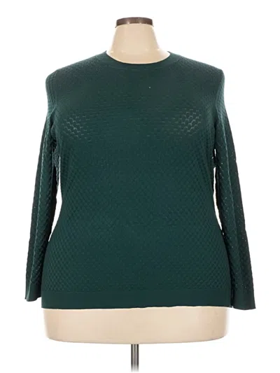 Pre-owned Lane Bryant Pullover Sweater In Green