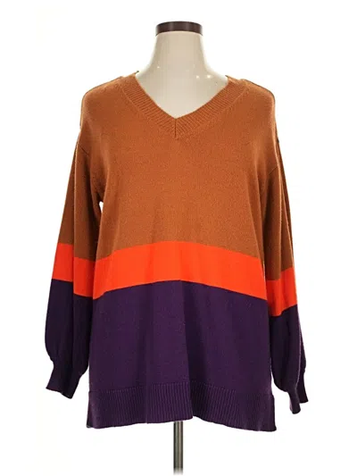 Pre-owned Lane Bryant Pullover Sweater In Orange