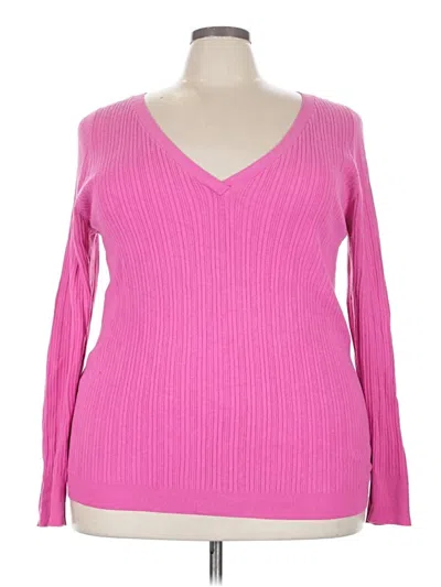 Pre-owned Lane Bryant Pullover Sweater In Pink