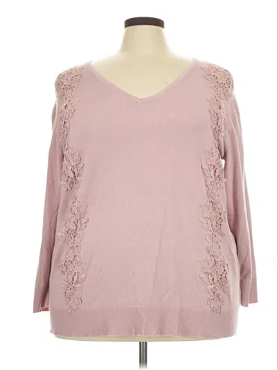 Pre-owned Lane Bryant Pullover Sweater In Pink