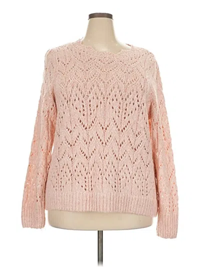 Pre-owned Lane Bryant Pullover Sweater In Pink