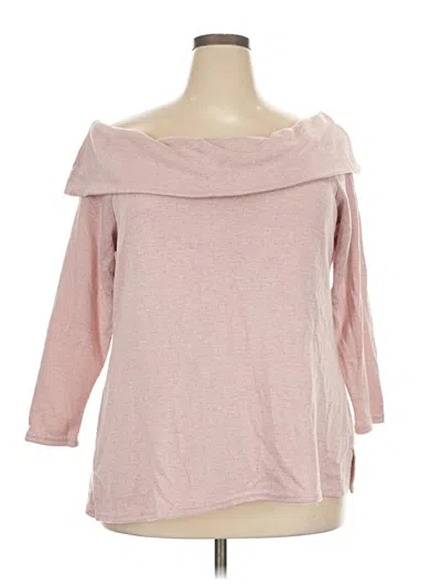 Pre-owned Lane Bryant Pullover Sweater In Pink