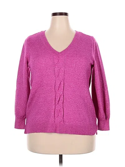 Pre-owned Lane Bryant Pullover Sweater In Purple