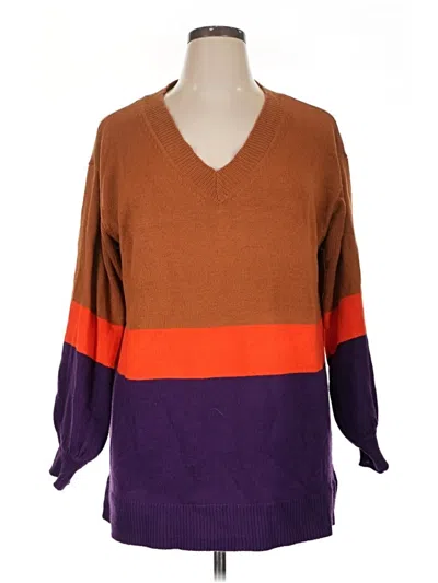 Pre-owned Lane Bryant Pullover Sweater In Purple