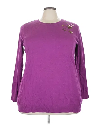Pre-owned Lane Bryant Pullover Sweater In Purple