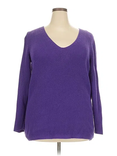 Pre-owned Lane Bryant Pullover Sweater In Purple