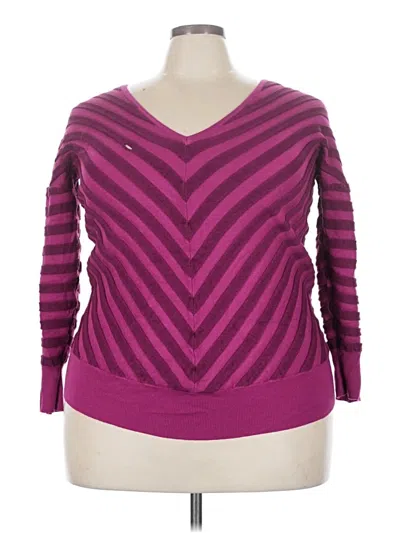 Pre-owned Lane Bryant Pullover Sweater In Purple