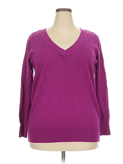 Pre-owned Lane Bryant Pullover Sweater In Purple