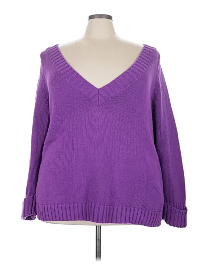 Pre-owned Lane Bryant Pullover Sweater In Purple