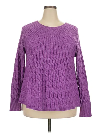 Pre-owned Lane Bryant Pullover Sweater In Purple