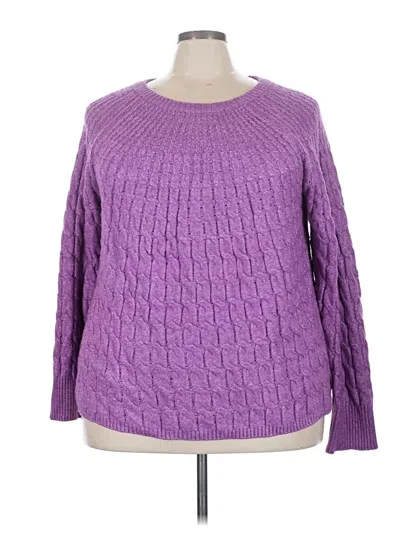 Pre-owned Lane Bryant Pullover Sweater In Purple
