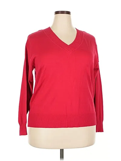 Pre-owned Lane Bryant Pullover Sweater In Red