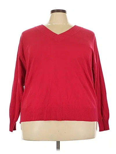 Pre-owned Lane Bryant Pullover Sweater In Red