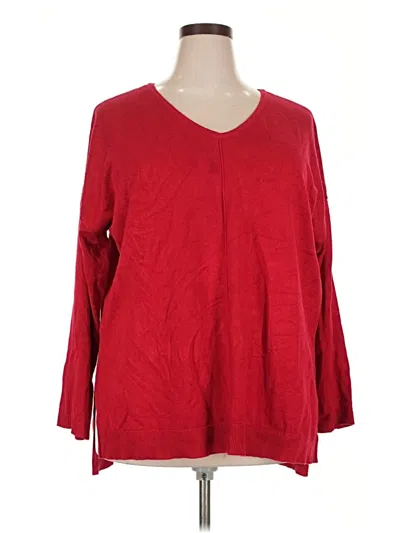Pre-owned Lane Bryant Pullover Sweater In Red