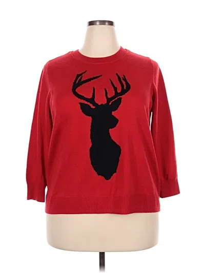 Pre-owned Lane Bryant Pullover Sweater In Red