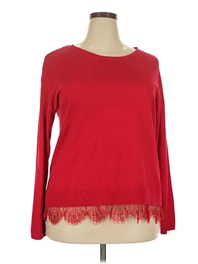 Pre-owned Lane Bryant Pullover Sweater In Red