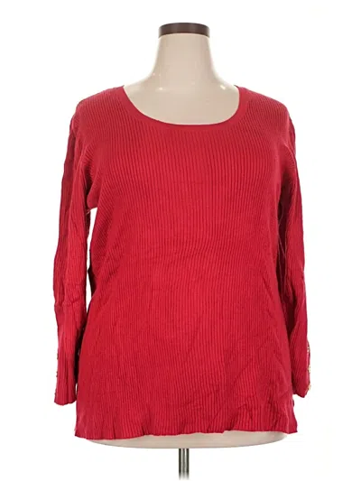 Pre-owned Lane Bryant Pullover Sweater In Red