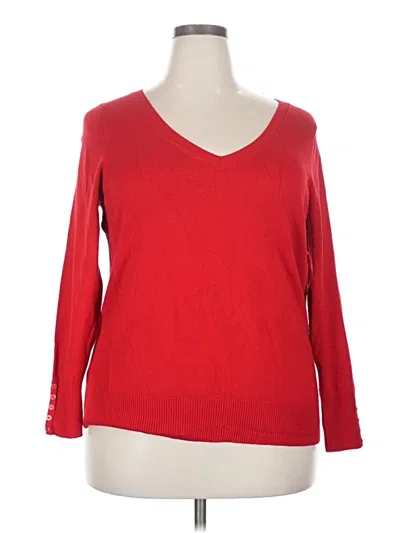 Pre-owned Lane Bryant Pullover Sweater In Red