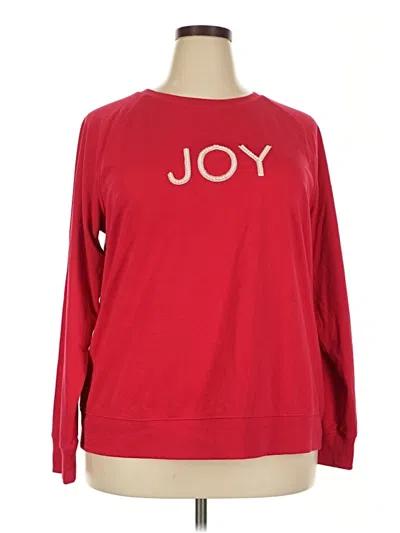 Pre-owned Lane Bryant Pullover Sweater In Red