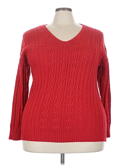 Pre-owned Lane Bryant Pullover Sweater In Red