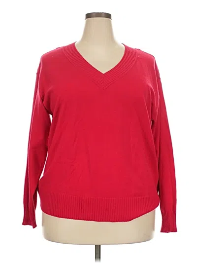 Pre-owned Lane Bryant Pullover Sweater In Red