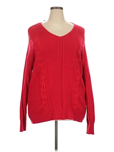Pre-owned Lane Bryant Pullover Sweater In Red