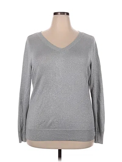 Pre-owned Lane Bryant Pullover Sweater In Silver