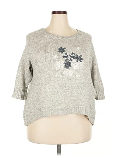 Pre-owned Lane Bryant Pullover Sweater In Silver