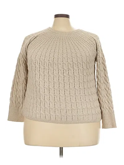 Pre-owned Lane Bryant Pullover Sweater In Tan