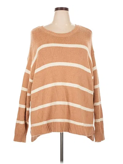 Pre-owned Lane Bryant Pullover Sweater In Tan