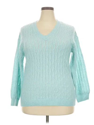 Pre-owned Lane Bryant Pullover Sweater In Teal